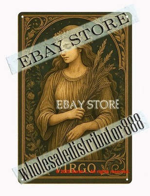 Virgo Zodiac Tin Sign Vintage Astrology decor giftwares