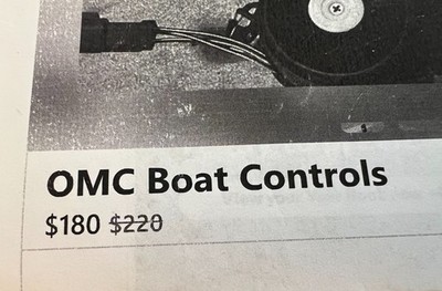 OMC boat controls for shift and throttle