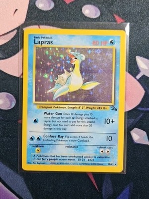 Lapras 10/62 Fossil Holo Unlimited Edition Rare Authentic Pokémon MP Condition 