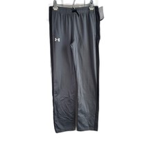 Under Armour Boys YLG UA Brawler 2.0 Pants Gray Black Loose Athletic Track NWT