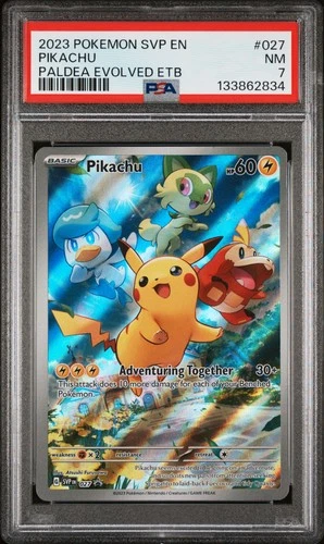 2023 POKEMON SVP EN-SV BLACK STAR PROMO #027 PIKACHU PSA 7