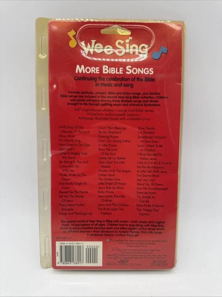 Wee Sing Bible Songs Cassette and Sing Along Book New/Unused - Image 2 of 2
