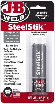 JB Weld SteelStik Stahlstik Eisen Kupfer Messing Aluminium Reparatur Epoxidkitt Verklebung
