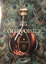 2001 House Courvoisier Cognac Initiale Extra VTG 2000s PRINT AD Peacock Feathers