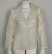 Soft Surroundings Sheer Ivory Blouse Size S