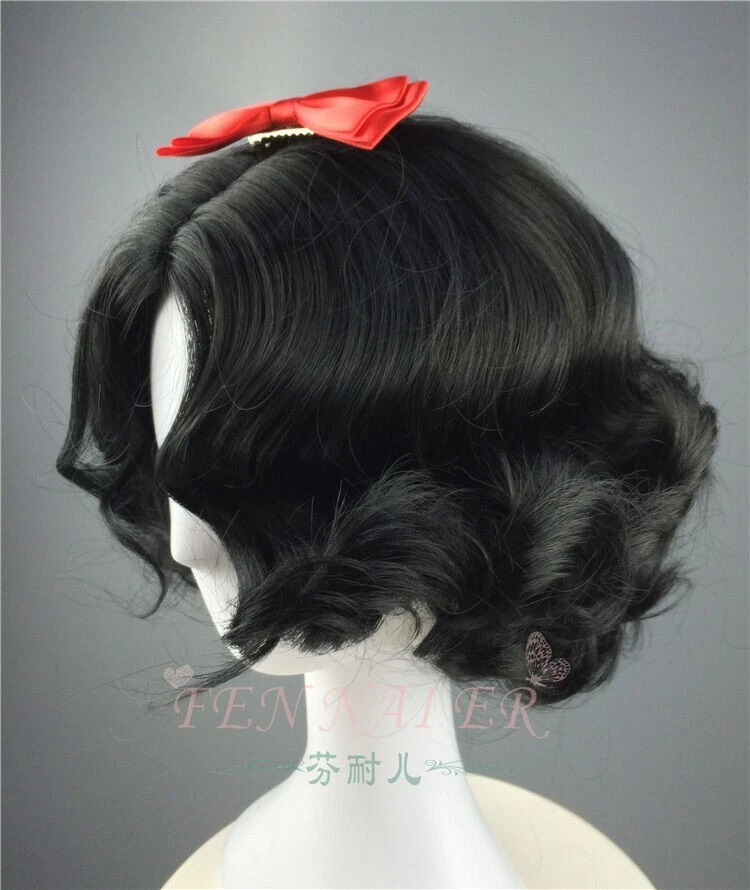 Peluca Cosplay Blancanieves Blancanieves Disney Negra Corta Foto 3 de 4