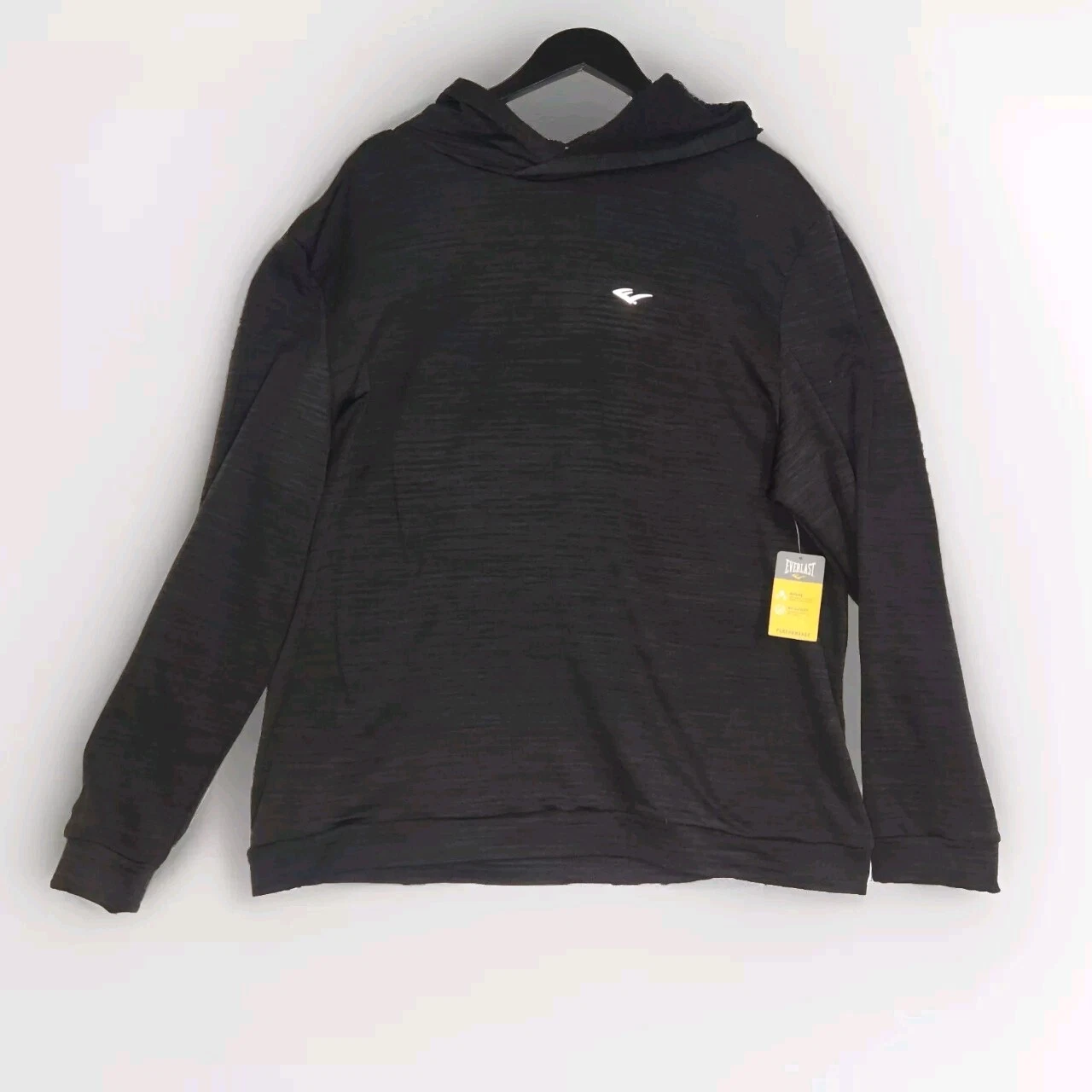 NWT EVERLAST Thermal Athletic Long Sleeve Black Fleece Hoodie Men's XXL (2XL)