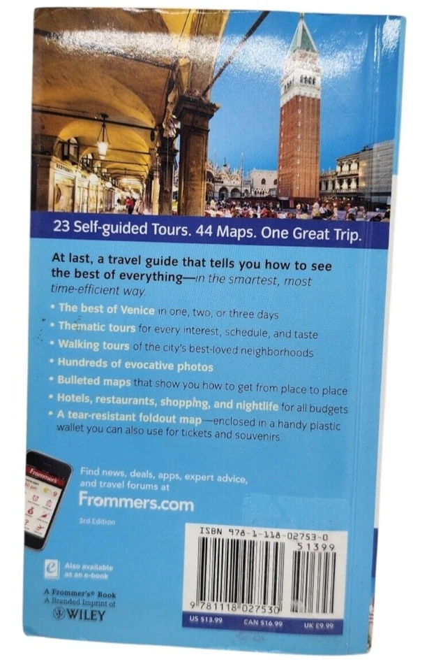 Frommer's travel guidebook - Venice Day to Day (2012) fold out map included - image 2 of 2