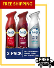 Febreze Air Mist Odor Fighting Air Freshener Spray, Aerosol Can, 8.8 oz, Pk of 3