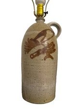 Jim Lauer Signed Stoneware Bird Lamp