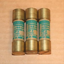 One Lot of 3 Gould Shawmut Renewable RF3   3 Amp Fuses Ferraz