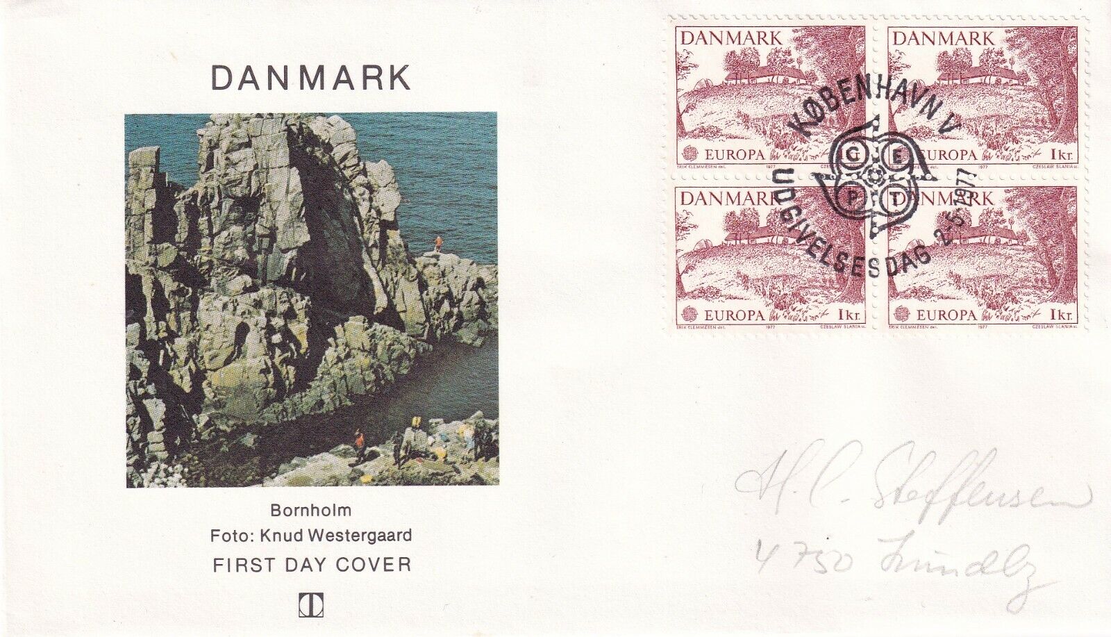DENMARK 1977 FIRST DAY COVER High order Max 65% OFF ALLINGE EUROPA