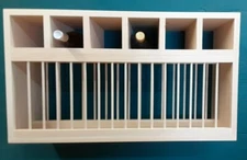 Ocean City Shore WOOD WINE BOTTLE CUBBY HOLDER PLATE dish RACK shelf Cabinet 