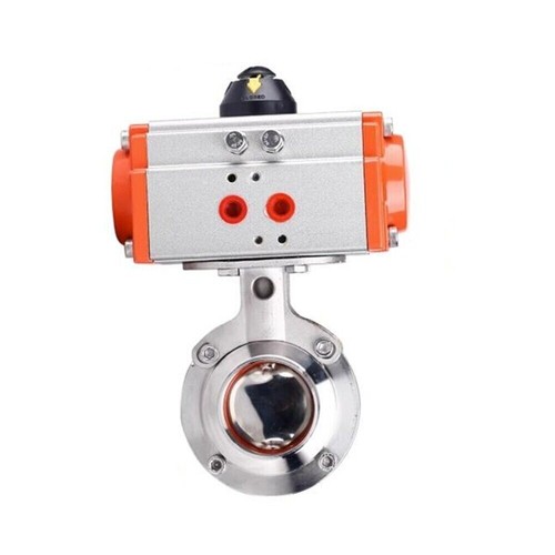 Sanitary Pneumatic Butterfly Valve Silicone Sealing 6" Welding OD 154mm SS304 - Picture 2 of 5