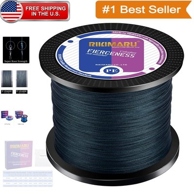 Extra Thin Braided Fishing Line - 327 Yds, 20LB with Low Memory & High Strength