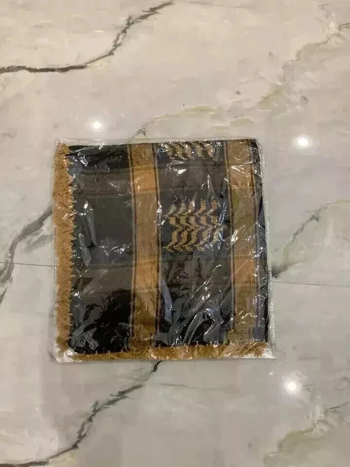 Cachecol árabe Shemagh islâmico todo original feito na Palestina Kufiya Arafat algodão - Imagem 4 de 4