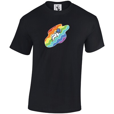 T-Shirt Astronaut on Rainbow Cloud Pastell Top Geschenk Erwachsene Jugendliche & Kinder Größen