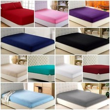 20" Deep Wall Comfort 1PC Fitted Sheet 1000TC Egyptian Cotton Solid Color USKing