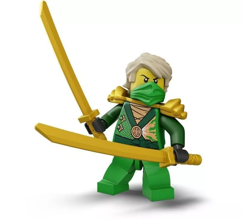 green ninja Ninjago Lloyd Minifigure with 2 gold swords 70722 new