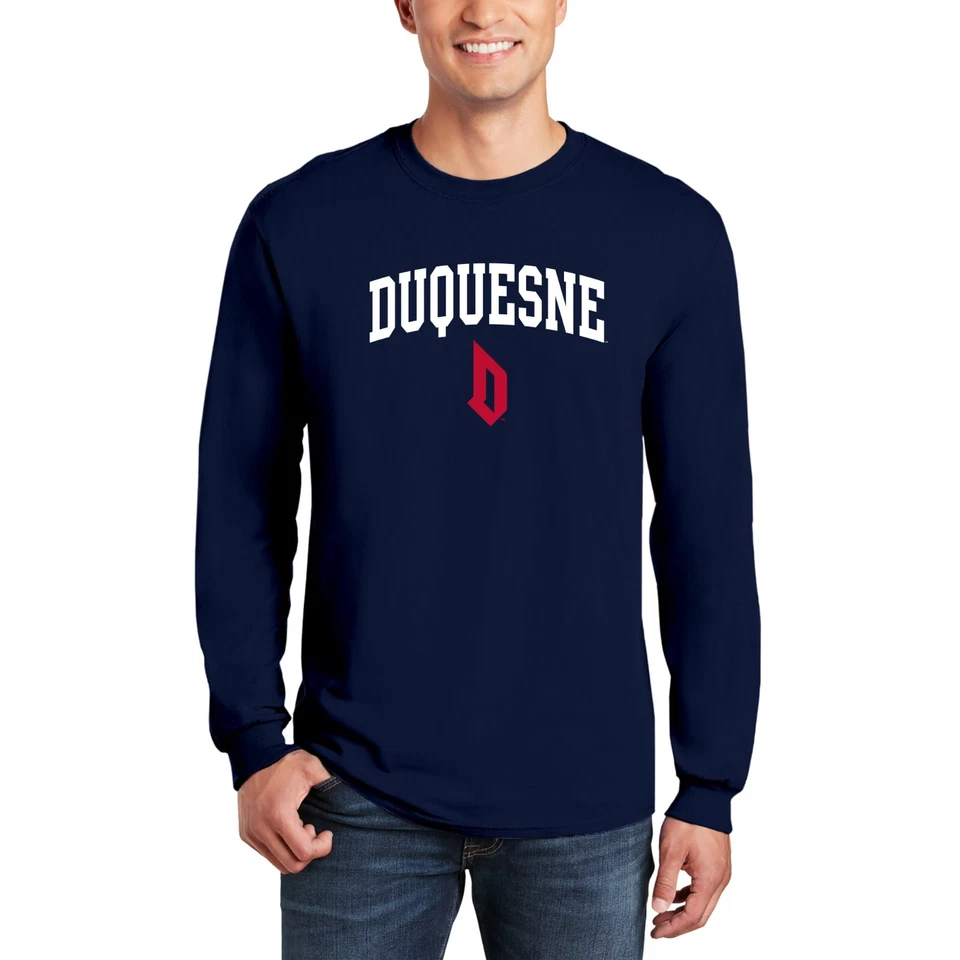 Duquesne Arch Logo Long Sleeve - Navy - Image 3 of 4