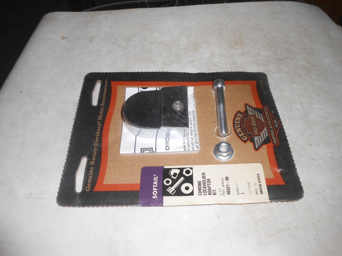 OEM Genuine Harley Davidson Chrome LOCK HOLDER Adaptor Kit 46521