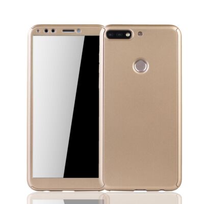 Handyhülle Schutz Case für Huawei Honor 7C Full Cover Displayschutz Bumper Gold