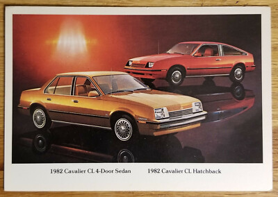 1982 Chevy Cavalier Sedan & Hatchback Advertising Postcard PC