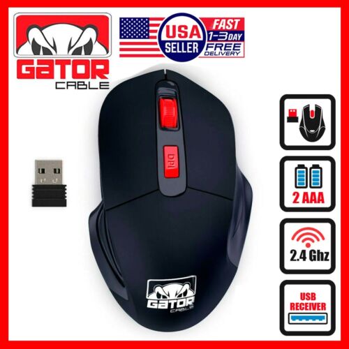 Souris de jeu optique sans fil 2,4 GHz récepteur USB 3,0 pour PC ordinateur portable - Photo 1/13