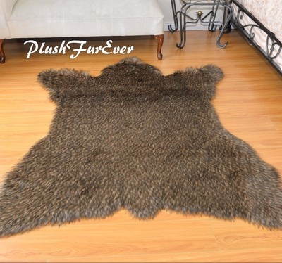 California Bear Rug 5' x 6' Home Accent Rug Fake Fur
