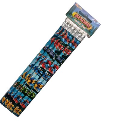6 X SUPERHERO SUPER HEROES Character Pencils Party Bag Fillers Stationery PLY