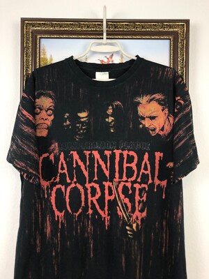 Vintage Cannibal Corpse Shirt Evisceration Plague Band Over Print