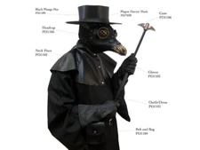 KBW Global Corp Plague Doctor Mask Robe Cane Steampunk Adult Halloween Costume