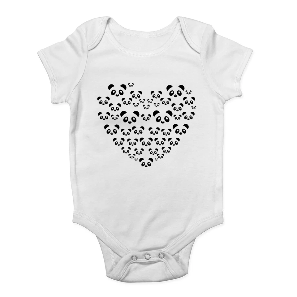 BABY ORIGINALS Panda Liebe Herz Baby mitwachsende Weste Pandabären Liebhaber Body Jungen Mädchen Geschenk