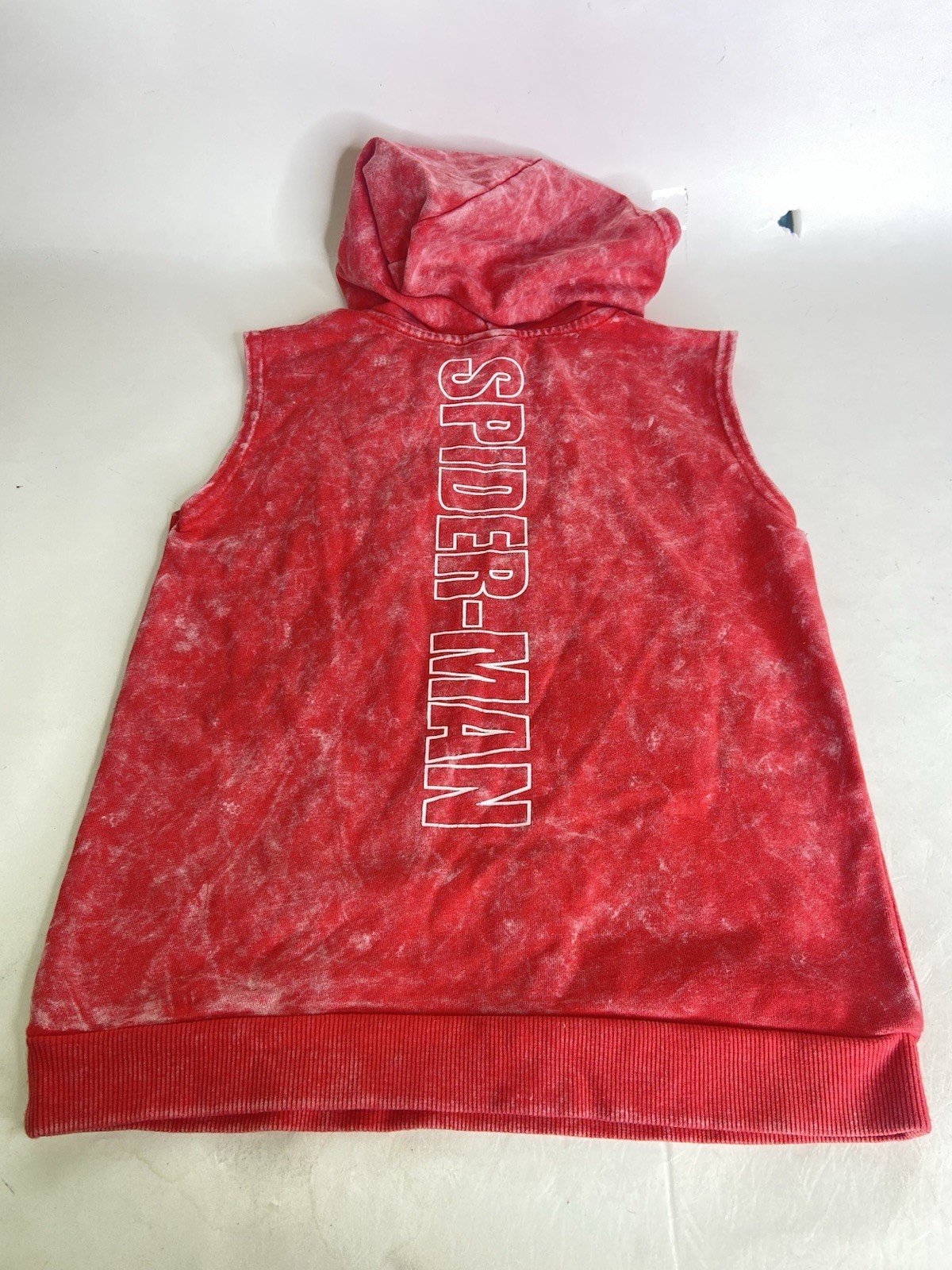 Marvel Spider-Man Red Sleeveless Tank Hooded T-Shirt Top Kids Boys Side S image 3