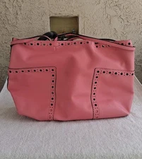 Tory Burch Block-T Brogue Cosmo/Royal Navy Tote Bag