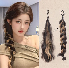 New Highlighted Ponytail Heat-Resistant Synthetic Hair 20" Can Be Braided, 50g
