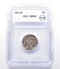 1937-D Indian Head Buffalo Nickel MS65 ICG a6942