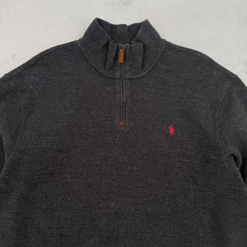 Polo Ralph Lauren Men's Charcoal Heather Quarter Zip Pullover Sweater XXL - Afbeelding 3 van 15