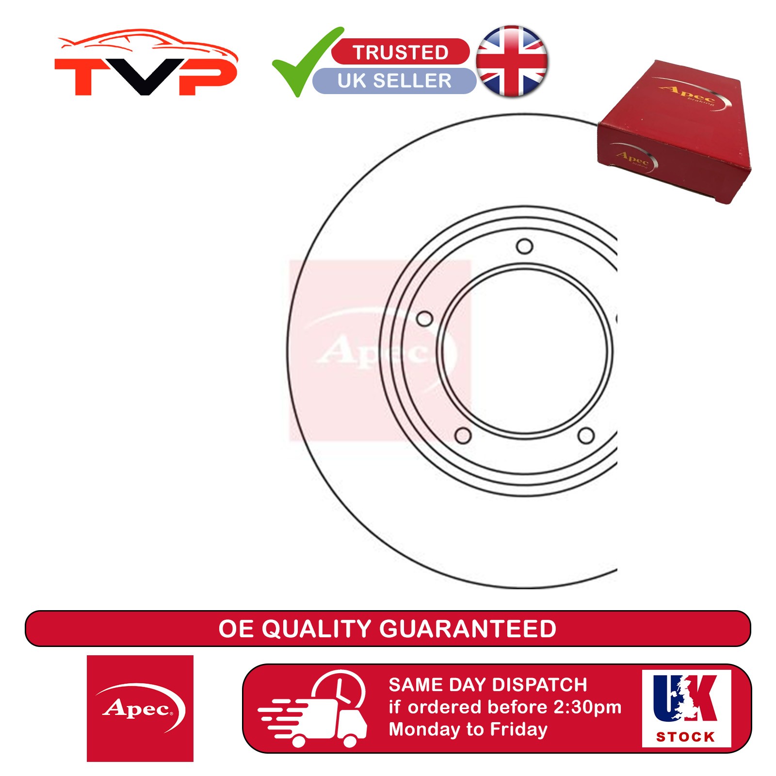 Apec Brake Disc For Land Rover Defender 2006-2016 2.2d 2.4d Rear DSK908
