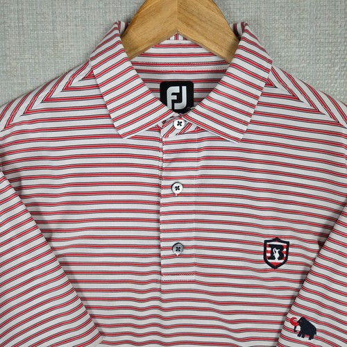 FOOTJOY x MAMOMTH DUNES Mens Size Small Performance Polo Shirt Golf Red White