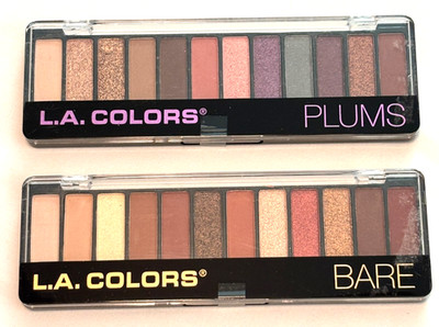 L.A. Colors Eyeshadow 24 Color Palette Bare & Plums Browns/Plum/Nude/Golds