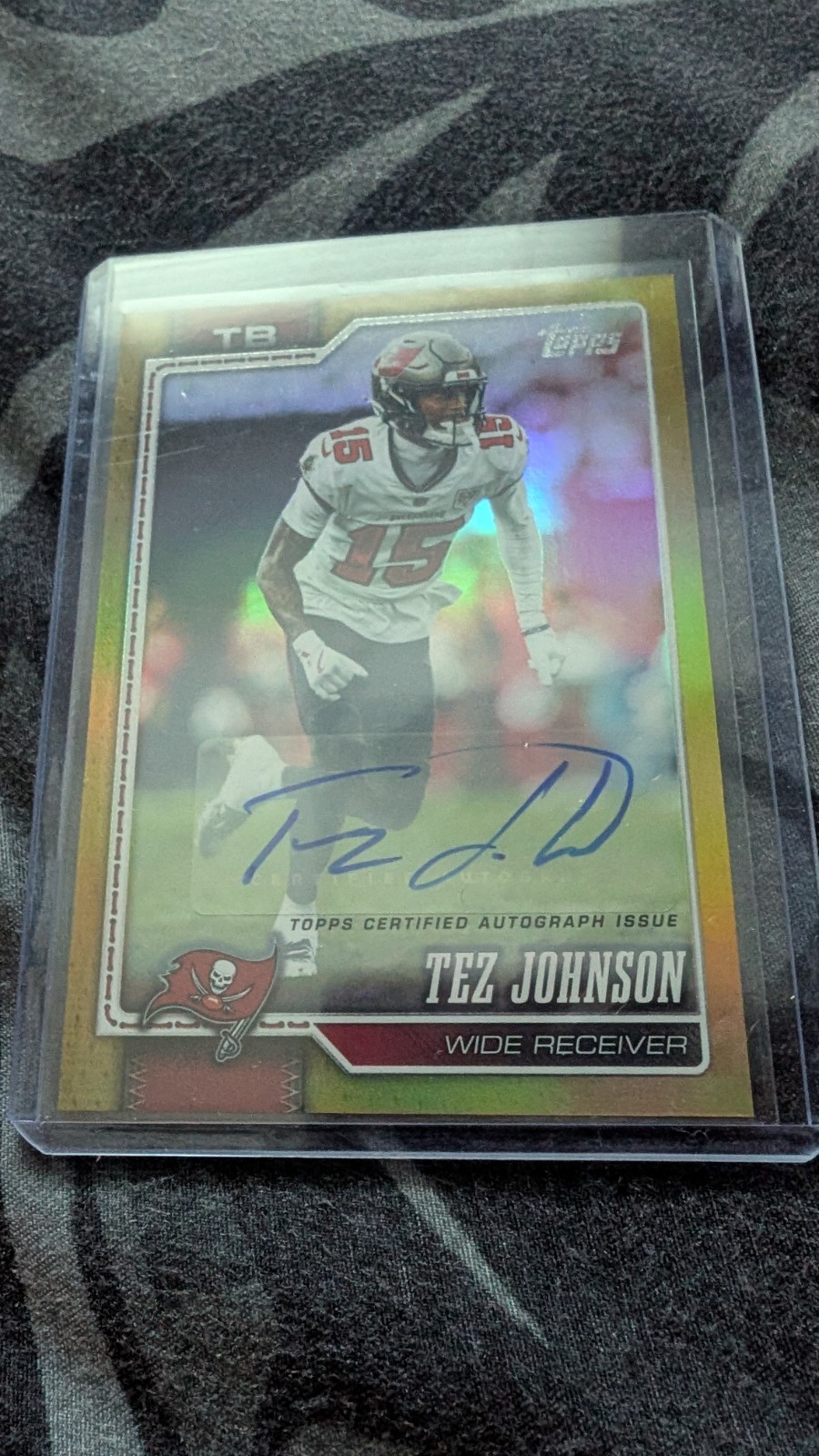 Topps 2025 Tez Johnson Tampa Bay Buccaneers #189 Auto Serial Numbered /50