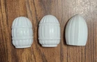 Lot of 3 Vintage Ribbed White Milk Glass Bird Cage Seed Feeder & Water Cups
