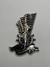 Subdued Navy Pinup Girl Challenge Coin ~ Maritime Pride ~ Morale Coin