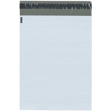 Plymor Poly Mailer White/Gray Bag w/ Closure and Strip, 10" x 13" (Case of 1000)