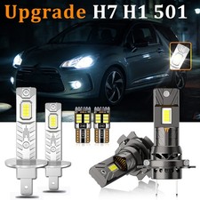 Fits Citroen DS3 2009-15 LED H7 H1 Headlight High Low & 501 Side Light Bulbs