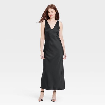 good american sleeveless satin slip maxi dress Good American Women's Satin Slip Maxi Dress - Sunset Gradient004
