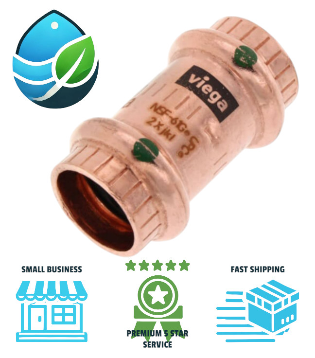 Viega 78047 1/2" ProPress x ProPress Connector Copper Plumbing Coupling No Stop