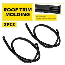 Black Roof Drip Molding Weatherstrip 2pcs Rubber For 2003-2008 Toyota Corolla