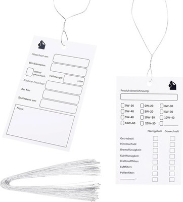 Hochwertige Öl-Service Zettel 6x10cm - 100 Stück für effektive Wartung